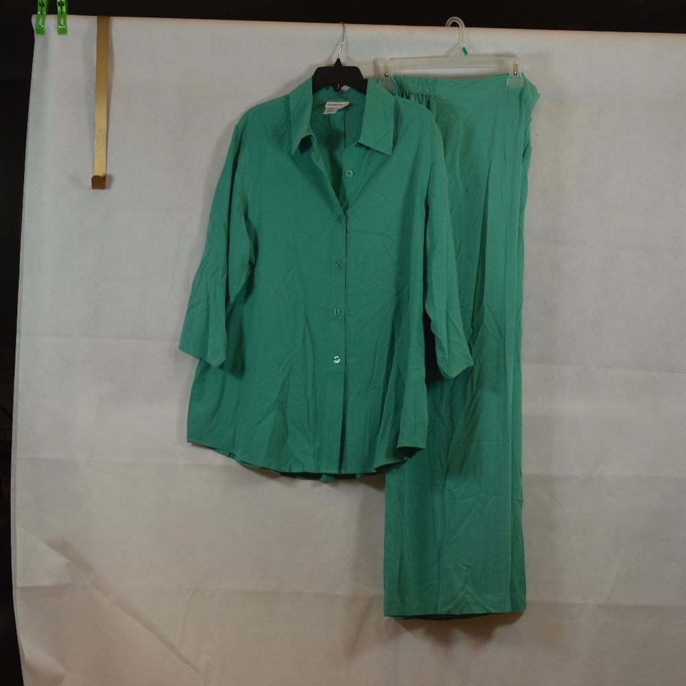 100% Silk 2 pc top/pants SZ 1X & L Coldwater Creek NWOT